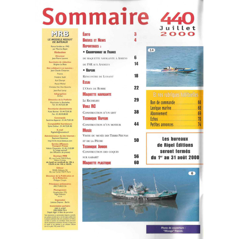 Sommaire Modèle Réduit Bateau 440