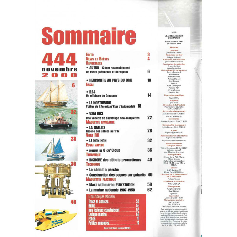 Sommaire Modèle Réduit Bateau 444