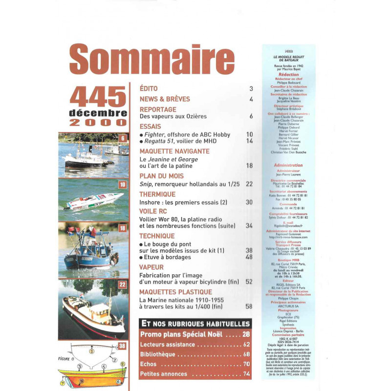 Sommaire Modèle Réduit Bateau 445