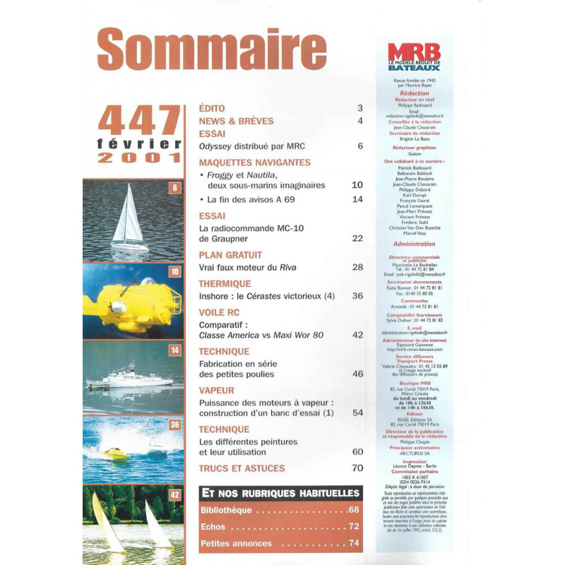 Sommaire Modèle Réduit Bateau 447