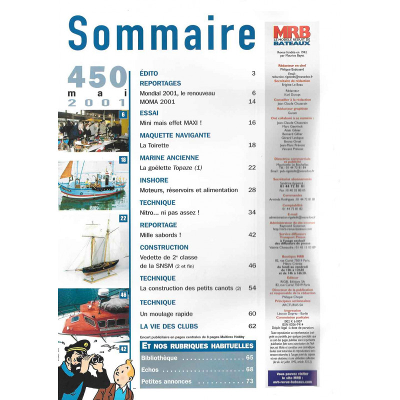 Sommaire Modèle Réduit Bateau 450