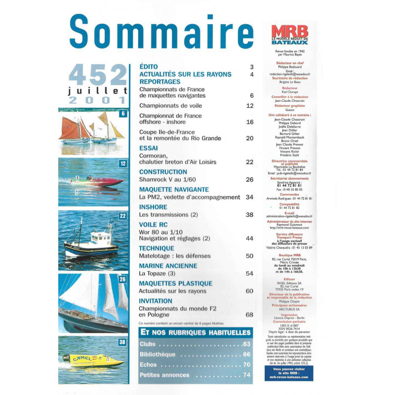 Sommaire Modèle Réduit Bateau 452