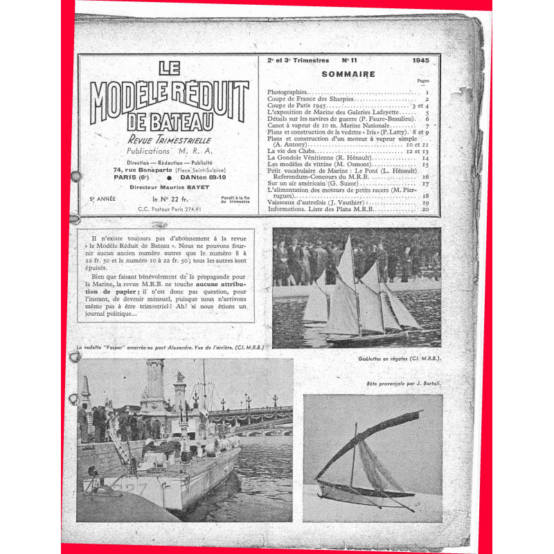 Sommaire Modèle Réduit Bateau 11